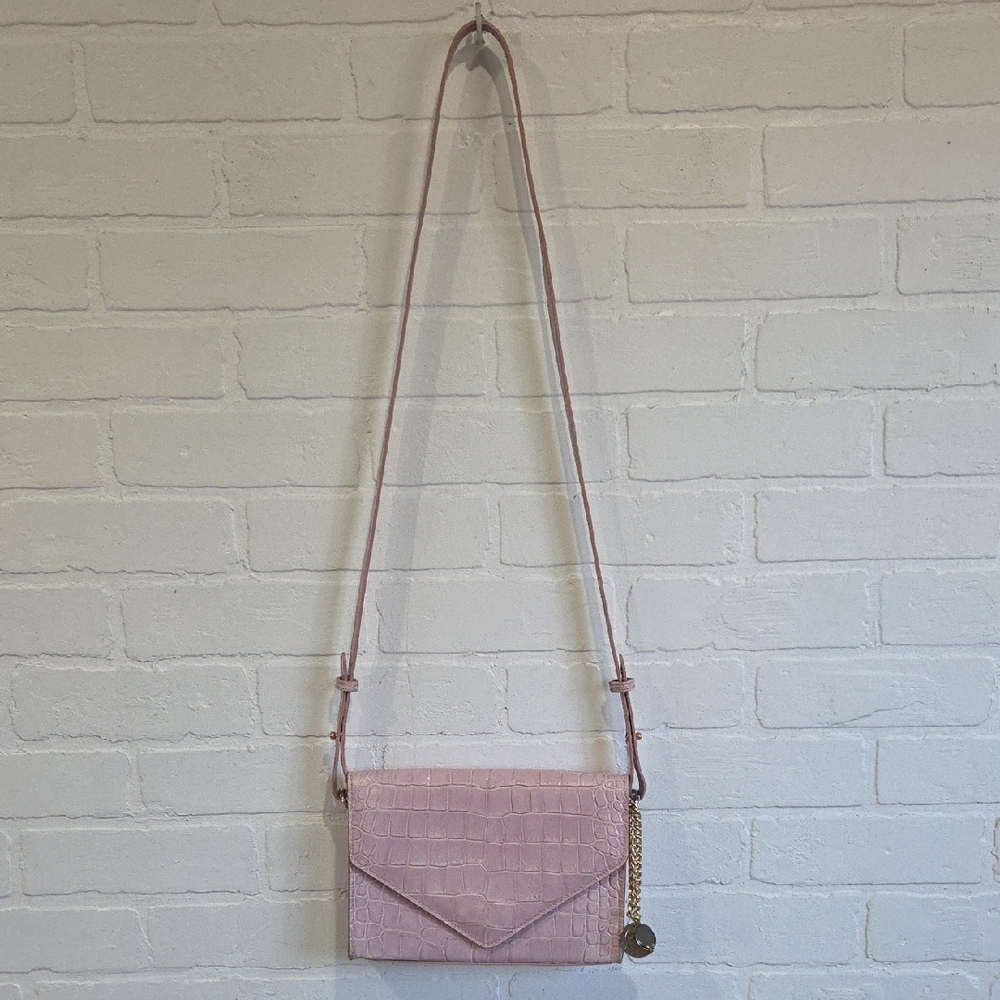 Maurizio Taiuti Leather Croc-Embossed Crossbody/clutch Bag
